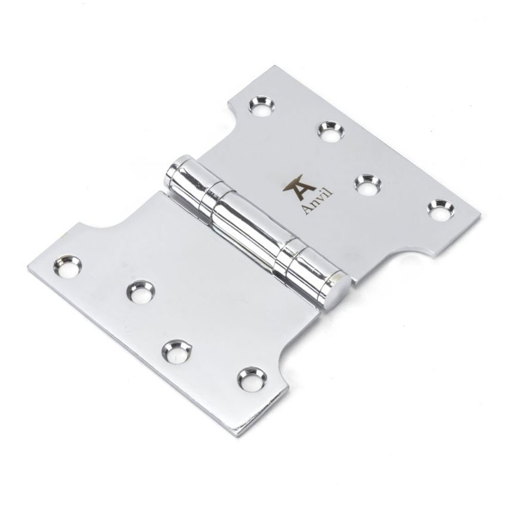 From the Anvil 4 Inch (102mm x 127mm) Parliament Hinge (Sold in Pairs) - Polished Chrome